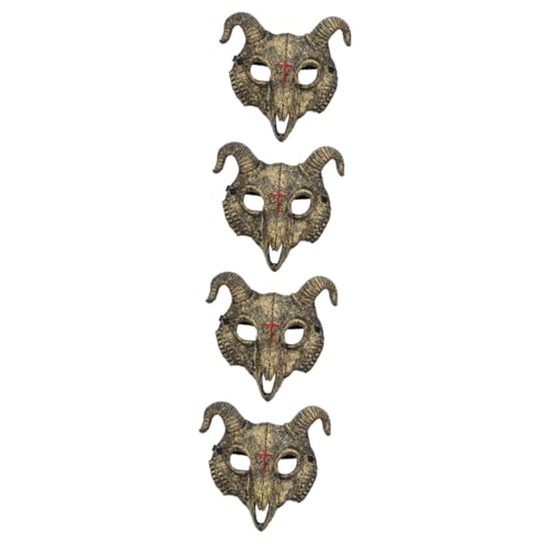 BESPORTBLE 4 Stück Gruselige Ziegen Schädel Maske Halloween Tiermaske für Karneval Fasching Party Deko Goldfarbenes Horror Design für Erwachsene und Cosplay BESPORTBLE 4 Stück Gruselige Ziegen Schädel Maske Halloween Tiermaske für Karneval Fasching Party Deko Goldfarbenes Horror Design für Erwachsene und Cosplay von BESPORTBLE