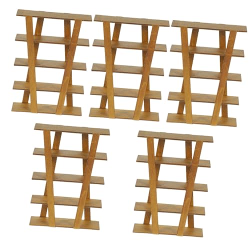 BESPORTBLE 5 Stück Mini-Holzmöbel Storage Shelves Storage Shelf House Decoration Storage Frame verkleidung Space Saver Toys Miniatur Bausatz Häuser Puppenzubehör Puppenmöbel von BESPORTBLE