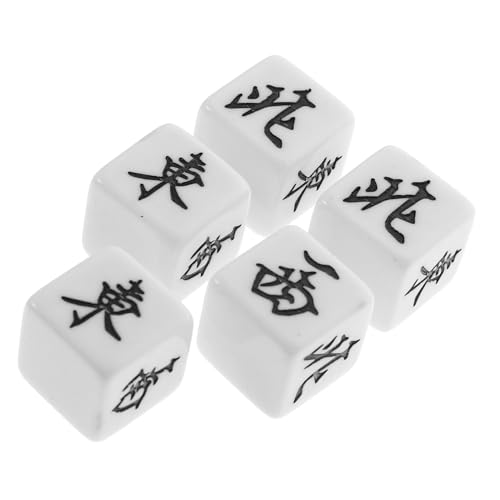 BESPORTBLE 5 Stück Teiliges Mahjong Würfelset Windrichtungswürfel Weißer Hintergrund Schwarze Kleine Würfel für Party Brettspiele Zuhause und Freizeit BESPORTBLE 5 Stück Teiliges Mahjong Würfelset Windrichtungswürfel Weißer Hintergrund Schwarze Kleine Würfel für Party Brettspiele Zuhause und Freizeit von BESPORTBLE