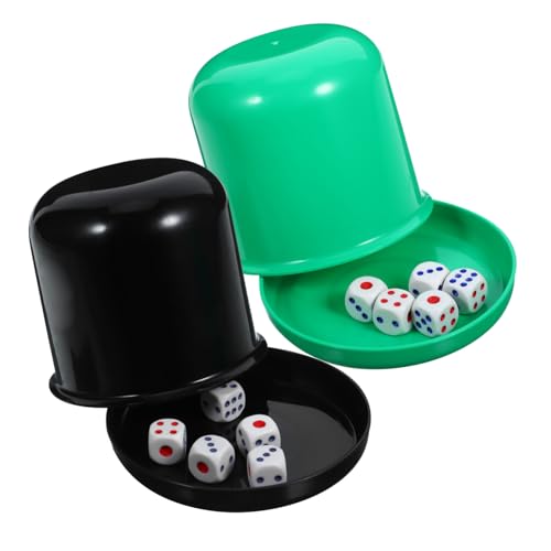 BESPORTBLE 5 Stück Würfelspiel Set Verdicken Würfel Shaker Tasse mit 25 Stück Würfel für Bar Lügner Würfel Farkle Yahtzee Brettspiele (Randm Farbe) von BESPORTBLE