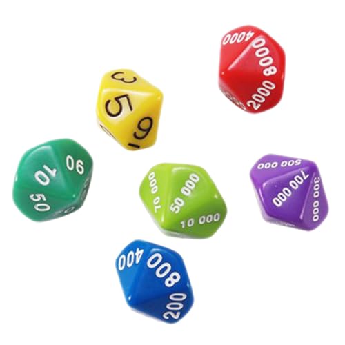 BESPORTBLE 6 Stück Teiliges Würfel Zahlen Bunte Mehrseitige Spielwürfel für Party und Brettspiele Leicht Kompakt Kunststoff mit Abgerundeten Ecken für Rollenspiel San wert Zufällige Farbe BESPORTBLE 6 Stück Teiliges Würfel Zahlen Bunte Mehrseitige Spielwürfel für Party und Brettspiele Leicht Kompakt Kunststoff mit Abgerundeten Ecken für Rollenspiel San wert Zufällige Farbe von BESPORTBLE