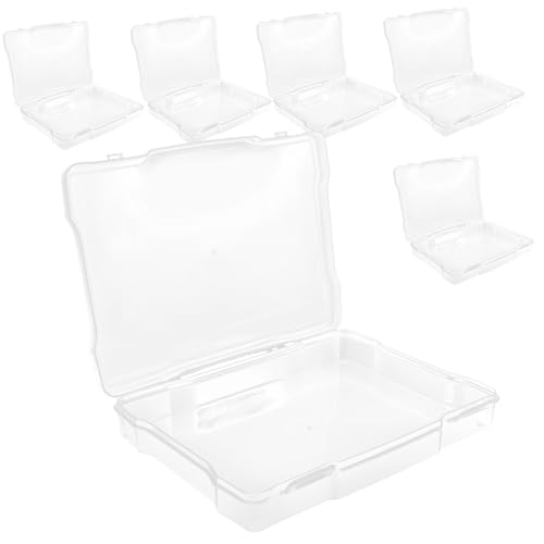 BESPORTBLE 6Er Boxen Regale fünf Kleinteile-Organizer stapelbar Storage Boxes aufbwahrungs-Box Fotos Tragetasche Aufbewahrungsbehälter aus Kunststoff Plastik pp Transparent von BESPORTBLE