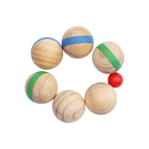 BESPORTBLE 7 Stück Schalen Aus Massivholz Rollbälle Outdoor Für Sportbälle Sportspielzeug Kinderspielzeug Boccia Bälle Holzbälle Grasbälle Interaktive Bälle von BESPORTBLE