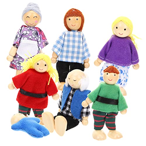 BESPORTBLE 7 Stück Teiliges Puppenfamilien aus Holz Bewegliche Puppen für Handpuppen für Puppenhaus für Geschichtenerzählen und Motorische Fähigkeiten BESPORTBLE 7 Stück Teiliges Puppenfamilien aus Holz Bewegliche Puppen für Handpuppen für Puppenhaus für Geschichtenerzählen und Motorische Fähigkeiten von BESPORTBLE
