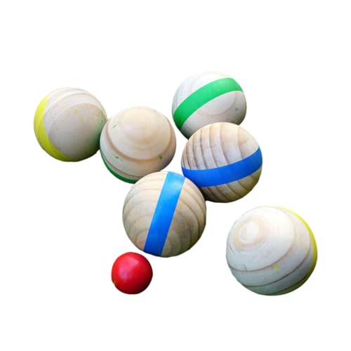 BESPORTBLE 7st Bodenkugel Outdoor-spielsets Lustige Bälle Freizeitbälle Für Den Außenbereich Draußen Kinderspielzeug Boccia Im Freien Interaktive Bälle Boccia-bälle Bälle Spielzeug Holz von BESPORTBLE