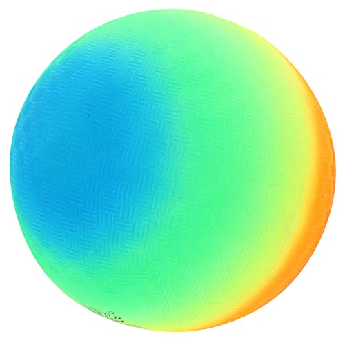 Wasserball Aufblasbar Ball Regenbogen: 22cm Aufblasbarer Ball Regenbogenball Wasserball Verdicken PVC Wasserball Regenbogen Ball Soft Strandball Spielball Kickball Bouncy Ball von BESPORTBLE