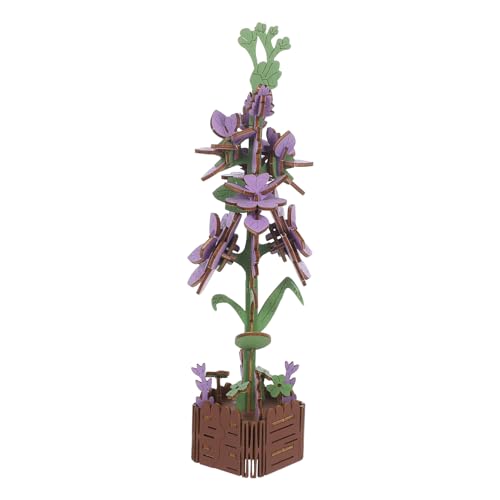 BESPORTBLE Blumenblöcke-Puzzles: Holzblumen-Bastelset, 3D-Pflanzenmodell-Puzzle, Violettes Blumenstrauß-Bauspielzeug für Partydekoration und Lehrer BESPORTBLE Blumenblöcke-Puzzles: Holzblumen-Bastelset, 3D-Pflanzenmodell-Puzzle, Violettes Blumenstrauß-Bauspielzeug für Partydekoration und Lehrer von BESPORTBLE
