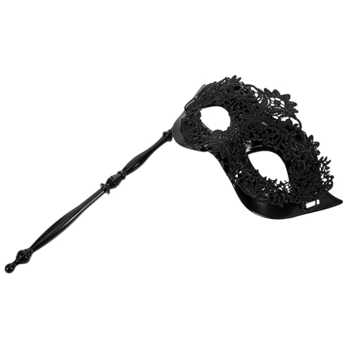 BESPORTBLE Damen Maske Aus Spitze Für Maskerade Handheld Venezianische Maske Mit Stab Für Karneval Halloween Und Faschingspartys Elegante Fledermausmaske Für Frauen von BESPORTBLE