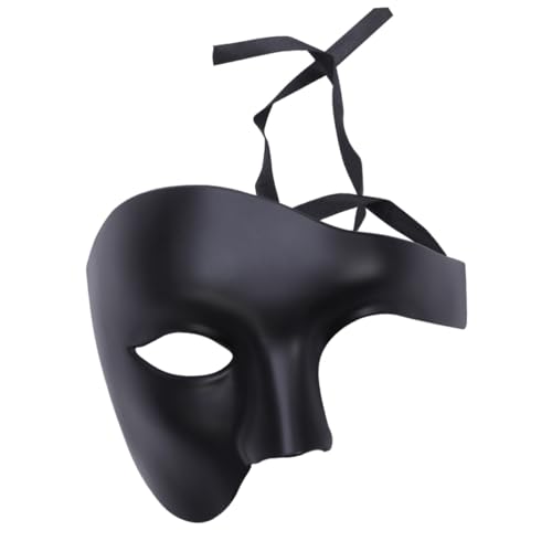 BESPORTBLE Einäugige Halloween Maske Retro Halbe Gesichtsmaske Schwarz Für Maskerade Cosplay Und Festivals Zarte Augenmaske Für Kreative Kostüme Und Partys von BESPORTBLE