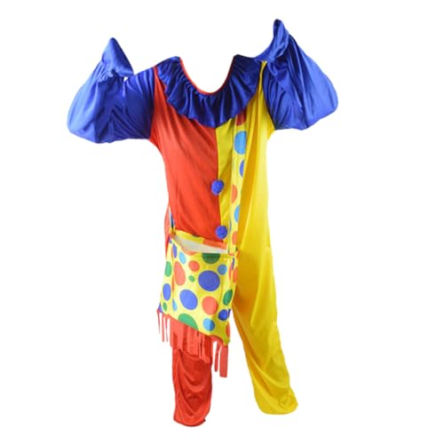 BESPORTBLE Erwachsene Clown Kostüm Für Halloween Und Karneval Rote Und Gelbe Ganzkörperanzug Mit Clown Tasche Festival Dekoration Und Kostüm Accessoires von BESPORTBLE