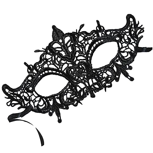 BESPORTBLE Exquisite Schwarze Spitzenmaske Für Maskerade Augenmuschel Für Halloween Und Karneval Elegant Gestaltete Tanzmaske Für Damen Für Partys Und Besondere Anlässe von BESPORTBLE