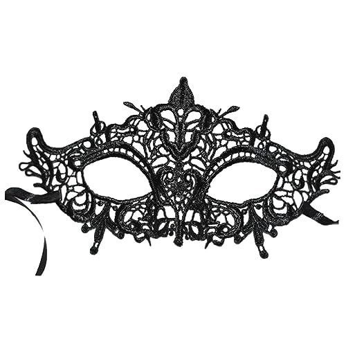 BESPORTBLE Exquisite Spitzenmaske Für Maskerade Elegante Schwarze Halloween Maske Mit Stereotyp Eyecup Schwertkopf Für Karneval Kostümpartys Und Tanzveranstaltungen von BESPORTBLE