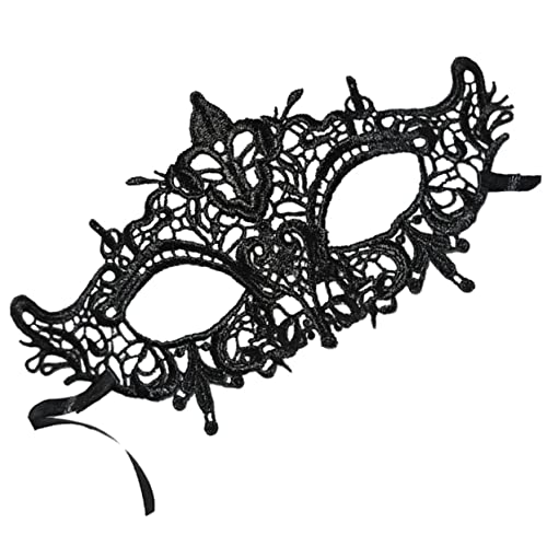 BESPORTBLE Exquisite Spitzenmaske Für Maskerade Schwarze Augenmuschel Für Halloween Karneval Und Partys Elegantes Tanz Club Accessoire Mit Stereotype Design Schwertkopf von BESPORTBLE