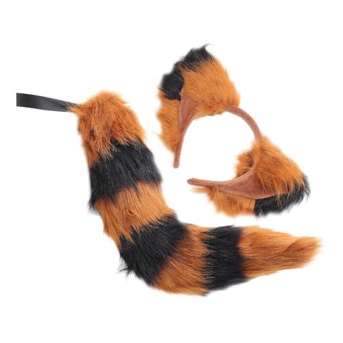 BESPORTBLE Fuzzy Foxes Ohrhaarband Mit Fuchsschwanz Für Cosplay Und Party Dekoration Unisex Partykopfschmuck Für Erwachsene Und Hochwertiges Material Camel von BESPORTBLE