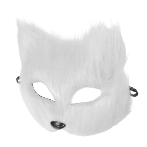 BESPORTBLE Halbe Gesichtsfuchsmaske Weiße Tiermaske Für Karneval Halloween Und Cosplay Dekorative Fuchs Maske Prop Im Japaner Stil Für Kostümpartys Und Maskeraden von BESPORTBLE