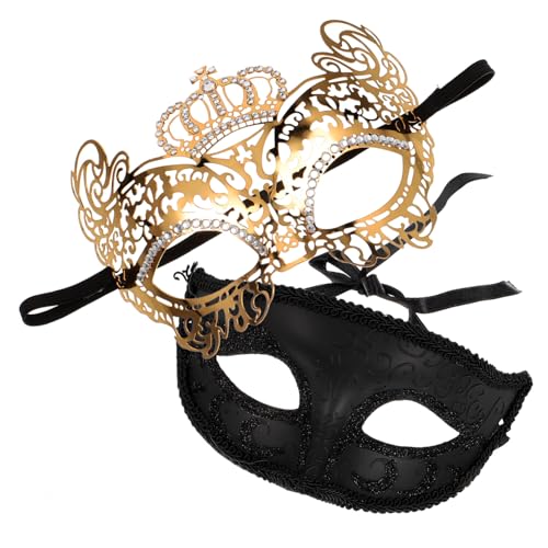 BESPORTBLE Halbgesichtsmasken Aus Metall Für Halloween Karneval Cosplay Party Glitzernde Hohlmasken Für Frauen Maskenball Requisite von BESPORTBLE