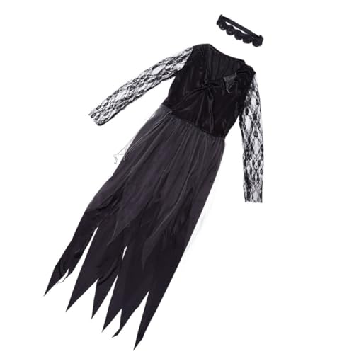 BESPORTBLE Halloween Braut Kostüm Beängstigendes Gruselige Geister Braut Kleid Mit Netzdetails Für Horror Stage Performance Perfekte Halloween Themenkleidung Für Karneval von BESPORTBLE