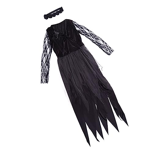 BESPORTBLE Halloween Geisterbraut Kostüm Für Damen Gruselige Vampirkleidung Mit Netzstoff Für Karneval Mottoparty Und Halloweenfeiern Dekorative Partykleidung von BESPORTBLE