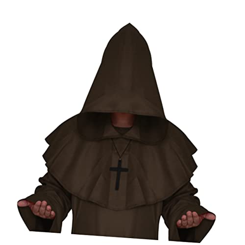 BESPORTBLE Halloween Mönch Kostüm Set Mittelalterliche Mönch Gewandung Für Cosplay Xl Klassischer Zauberer Look Kaffee Für Halloween Und Kostümpartys von BESPORTBLE