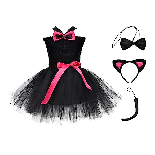 BESPORTBLE Halloween Tutu Kleid Anzug Mädchen Mit Katzenmotiv Baumwoll Tutu Rock Für Jahre Für Fasching Karneval Und Partys von BESPORTBLE