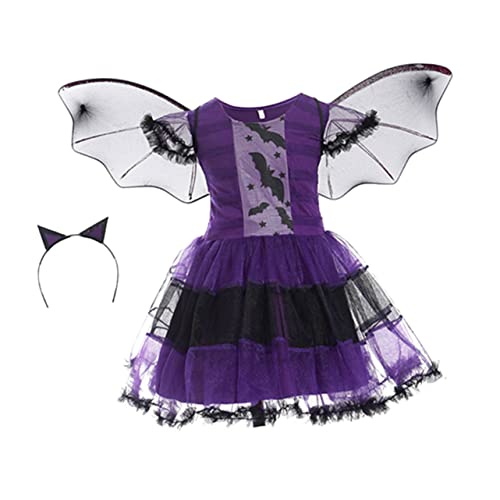 BESPORTBLE Halloween Umhang Kostüm Zubehör Mädchen Hexen Cosplay Kleid Für Halloween Bühnenaufführungen Und Rollenspiele Mit Fledermaus von BESPORTBLE