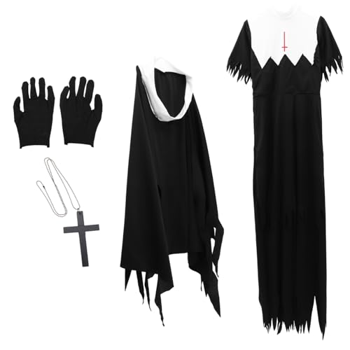 BESPORTBLE Halloween Zombie Nonnenkostüm Für Erwachsene Gruselige Party Uniform Für Halloween Kostüm Und Themenpartys von BESPORTBLE