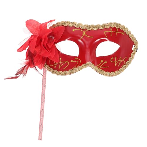 BESPORTBLE Handgefertigte Halloween Spitzenmaske Rot Venezianische Cosplay Maske Für Partys Karneval Fasching Und Maskenball Elegantes Kostümzubehör Für Frauen Und Männer von BESPORTBLE