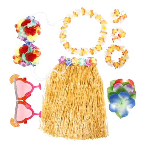 BESPORTBLE Hawaiianisches Partyset Teiliges Blumenkranz Mit Haarclip Und Strohhülsen Für Sommerstrandpartys Und Hawaii Kleidungsstil Für Damen von BESPORTBLE