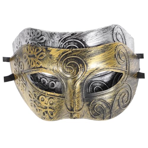 BESPORTBLE Herren Maskerade Halbmaske Retro Römische Maske Für Halloween Und Karneval Bronze Und Nachahmung Silber Für Maskenball Und Partys von BESPORTBLE