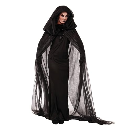 BESPORTBLE Hexenkostüm Für Frauen Halloween Hexenkleid Mit Netzstoff Cosplay Hexenkleid Xxl Elegantes Langes Kleid Für Halloween Feiern Und Kostümpartys von BESPORTBLE