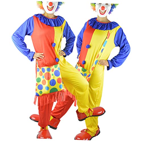 BESPORTBLE Karneval Clown Kostüm Für Erwachsene Rote Und Gelbe Ganzkörperverkleidung Mit Clown Rucksack Für Halloween Fasching Und Kostümpartys von BESPORTBLE