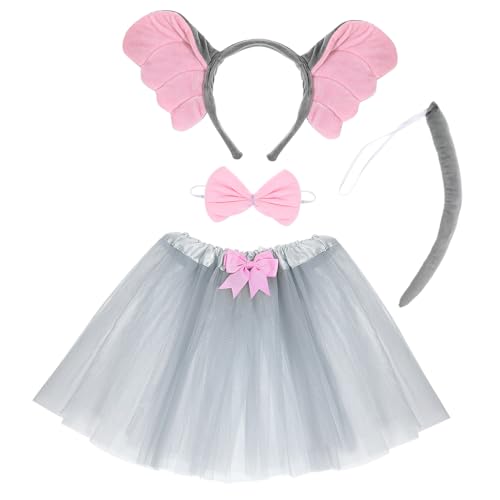 BESPORTBLE Kostüm Set mit Dekorativem Elefantenohren Haarreif Schleife und Grauem Tüllrock Niedliches Cosplay Outfit für Fasching Halloween Geburtstag und Karneval BESPORTBLE Kostüm Set mit Dekorativem Elefantenohren Haarreif Schleife und Grauem Tüllrock Niedliches Cosplay Outfit für Fasching Halloween Geburtstag und Karneval von BESPORTBLE