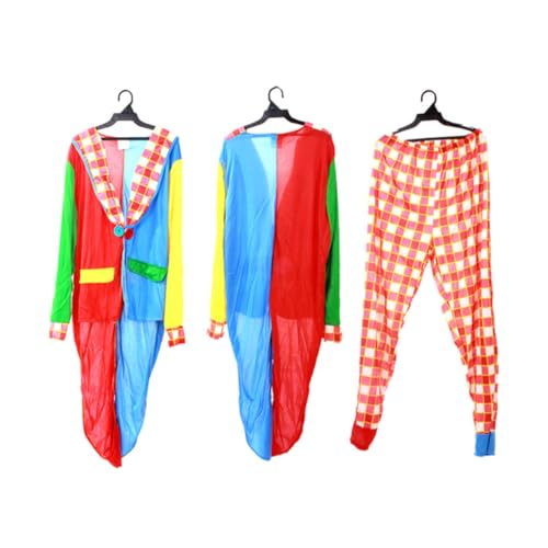 BESPORTBLE Kreatives Clown Kostüm Für Erwachsene Faschings Outfit Mit Hut Fliege Jacke Und Hose Für Halloween Und Karneval Clown Verkleidung Für Partys Und Mottopartys von BESPORTBLE