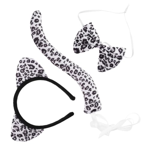 BESPORTBLE Leoparden Ohren Stirnband Und Fliege Tierkostüm Zubehör Für Karneval Halloween Und Party Teiliges Set Für Kreative Verkleidungen von BESPORTBLE