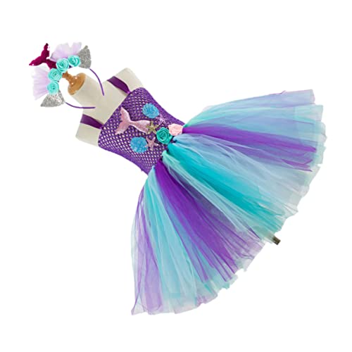 BESPORTBLE Mädchen Tutu Meerjungfrau Kleid Cosplay Kostüm Für Partys Und Geburtstage Mit Haarreifen Passend Für Glitzer Rock Für Kleine Prinzessinnen von BESPORTBLE