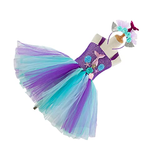 BESPORTBLE Mädchen Tutu Rock Meerjungfrau Stil Kleid Cosplay Kostüm Für Partykleid Mit Haarreifen Geeignet Für Jahre Sx von BESPORTBLE