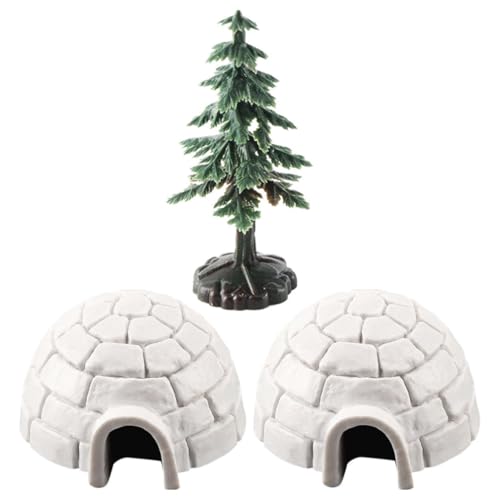 BESPORTBLE Mini-Iglu-Spielzeug 3-Teiliger Weihnachtsbaum Realistische Eishaus-Modelle Arktische Figuren Spielzeug Für Jungen Mädchen Kinder Puppenhaus Mikro-Landschaftsdekoration von BESPORTBLE