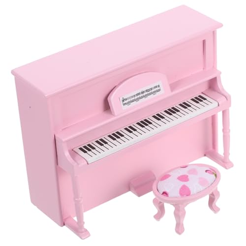 BESPORTBLE Mini Klavier mit Hocker Puppenhaus Dekoration Realistisches Musikinstrument Zubehör für Sammler Rosa BESPORTBLE Mini Klavier mit Hocker Puppenhaus Dekoration Realistisches Musikinstrument Zubehör für Sammler Rosa von BESPORTBLE