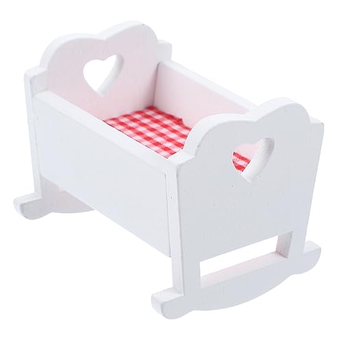 BESPORTBLE Miniatur Holz Babybett Puppenhaus Möbel Weißes Kinderbett Deko Figurine Robust Leicht Tragbar Für Sammler BESPORTBLE Miniatur Holz Babybett Puppenhaus Möbel Weißes Kinderbett Deko Figurine Robust Leicht Tragbar Für Sammler von BESPORTBLE