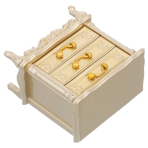 BESPORTBLE Miniatur Vintage Nachttisch Schubladenschrank Puppenhaus Möbel Dekor Holzmodell für Schlafzimmer Kleiner Beistellschrank Goldener Miniatur-Schrank BESPORTBLE Miniatur Vintage Nachttisch Schubladenschrank Puppenhaus Möbel Dekor Holzmodell für Schlafzimmer Kleiner Beistellschrank Goldener Miniatur-Schrank von BESPORTBLE