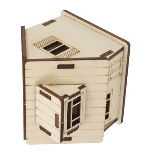 BESPORTBLE Miniaturhaus Holzhaus Modell Puppenhaus Set interaktives Geschenkideen für Freunde Wohnaccessoire plüschige Kleidung Mini-Modelle winziges Mini- hölzern Khaki von BESPORTBLE