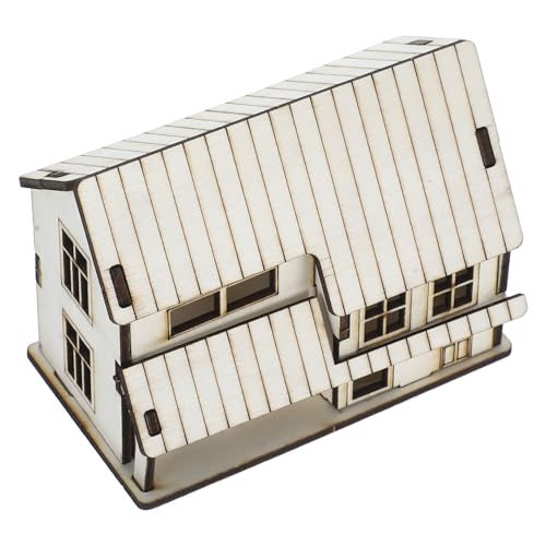 BESPORTBLE Miniaturhaus Mini-kit Mini-anhänger Puppenhaus-bausatz Heimdekoration Blockhausmodell Knauf Für Mini-Modell -kit Miniaturmodell Blockhaus-bausatz Beige Holz von BESPORTBLE