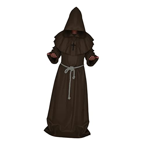 BESPORTBLE Mittelalter Mönch Kostüm Für Halloween Klassisches Zauberer Cosplay Set Kaffee S Für Karneval Und Fasching Für Kostümpartys Und Rollenspiele von BESPORTBLE