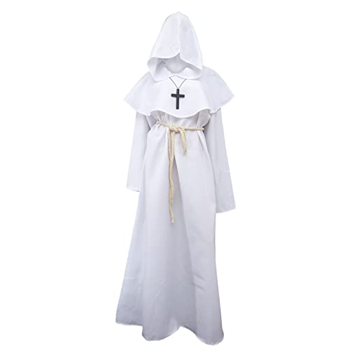 BESPORTBLE Mittelalterliches Mönch Kostüm Für Herren Renaissance Priester Robe Für Halloween Cosplay Und Karneval Inklusive Langer Kapuze von BESPORTBLE