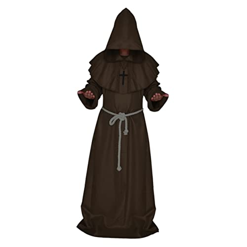 BESPORTBLE Mittelalterliches Mönch Kostüm Set Für Halloween Klassisches Zauberer Cosplay Outfit Kaffee S Für Fasching Karneval Und Larp Events von BESPORTBLE