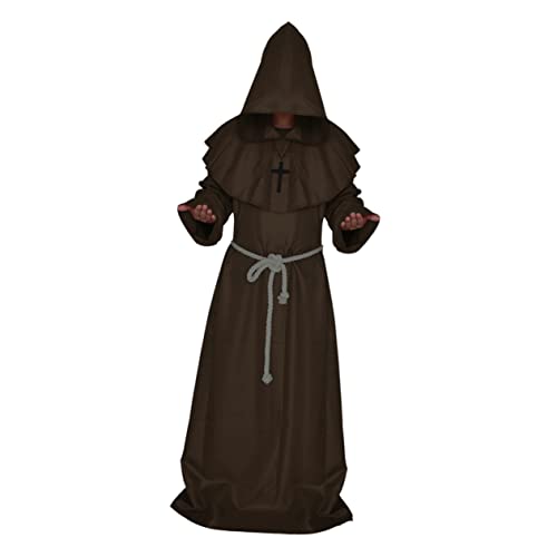 BESPORTBLE Mittelalterliches Mönchskostüm Für Herren Halloween Cosplay Anzug Klassisches Priestergewand Kaffee Xl Für Mottopartys Und Karneval von BESPORTBLE