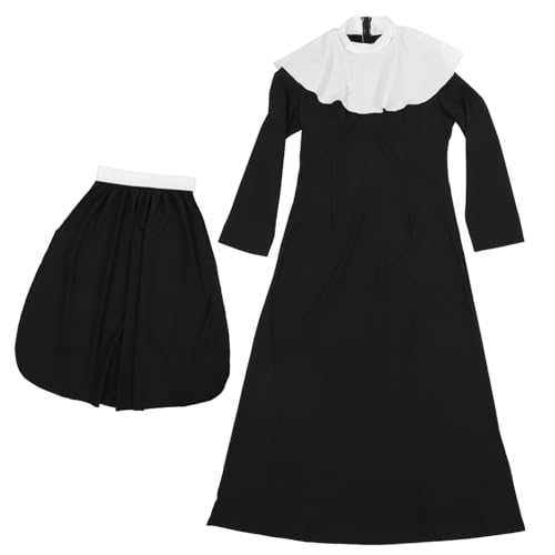 BESPORTBLE Nonnenkostüm Für Damen Halloween Kostüm Nonne Outfit Cosplay Kostüm Für Karneval Und Bühnenauftritte von BESPORTBLE