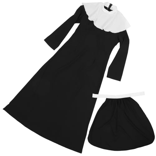 BESPORTBLE Nonnenkostüm Für Damen Übergröße Cosplay Kostüm Für Halloween Und Karneval Einteiliges Nonnenkleid Für Erwachsene Mit Zubehör Für Kostümpartys von BESPORTBLE