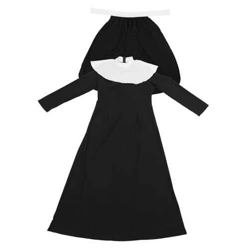 BESPORTBLE Nonnenkostüm Für Frauen Cosplay Party Outfit Für Halloween Edles Nonnenkleid Für Erwachsene Für Karneval Und Kostümpartys von BESPORTBLE