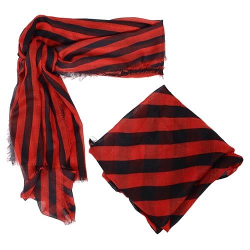 BESPORTBLE Piratenkostüm Für Damen Und Herren Halloween Piraten Zubehör Mit Roter Schärpe Kopftuch Gürtel Und Renaissance Stil Bandana Für Cosplay Und Karneval von BESPORTBLE